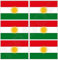 KURDISTAN Flagge, Kurd Alaya Rengîn Kurdisch 40mm Mobile, Handy Vinyl Mini Aufkleber, Abziehbilder x6 Stickers