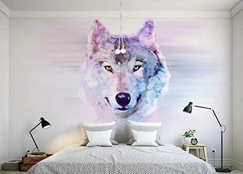 Keshj Benutzerdefinierte Fototapete 3D Tier Wolf Wandbild Tapete Wohnzimmer Schlafzimmer Sofa Hintergrund Dekorative Wand-200Cmx140Cm