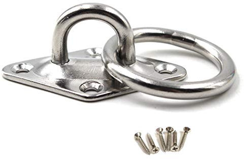 M10 Plato de gancho para techo Placa ocular 304 Acero inoxidable Gancho para montaje en pared Servicio pesado para colgar Paquete de 1 (tornillos incluidos)