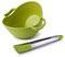 Zeal Drain & Serve Colander with Kitchen Tongs Set - Lime