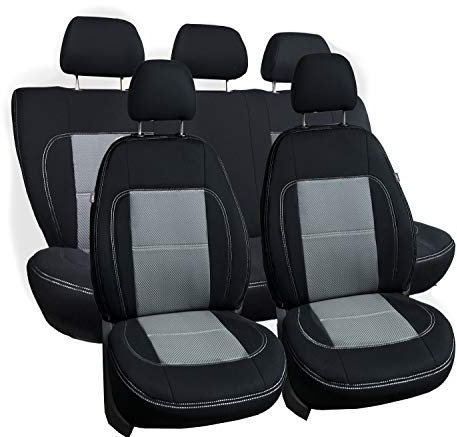 ERJOT Autositzbezüge kompatibel mit FIAT Tipo II Grau maßgefertigte modellspezifische Sitzbezüge Komplett Set Velour