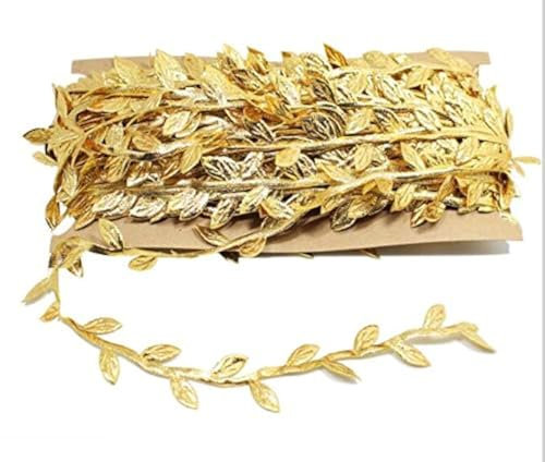 EMAAN Künstliche Weinrebe, goldfarbenes Blatt, Girlande, Baby-Haarband, Hochzeit, Party, Weihnachten, Zuhause, Wand, DIY, Geschenk, Basteln, Dekoration (Gold)