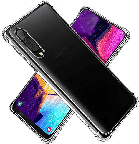 Conie RT50571 Hybrid TPU Kompatibel mit Samsung Galaxy A50,Handyhülle Ultra Dünn Case Hülle [Extra verstärkte Kanten] Bumper Kratzfest Soft TPU Clear Silikonhülle für Galaxy A50 Transparent