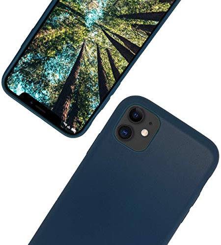 eplanita Eco Mobile Phone Case Compatible for iPhone 11, Plant Fibre, Drop Protection Cover, Durable and Sustainable (Dark Blue, for iPhone 11)