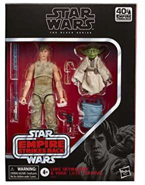 Star Wars 40ème Anniversaire - Figurines Luke Skywalker et Yoda (Entraînement Jedi) 15 cm - Edition Collector Black Series