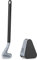 BULZEU Golf Silikon Toilettenbürste, Klobürste Silikon WC Bürste Langstielige Toilettenbürste mit Halter, 360º Keine Toten Ecken Toilettenbürste Wandmontage & Stehen für Badezimmer(Schwarz)