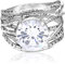 JEAN RACHEL JEWELRY Ring aus 925er-Sterlingsilber mit einem weißen, runden Zirkonia-Stein, hypoallergen, frei von Nickel und Blei, handgefertigte Designer-Kollektion, hergestellt in Israel