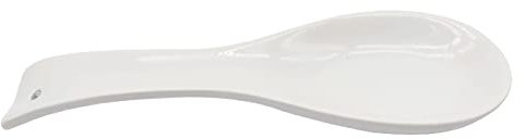 Acan Tradineur - Soporte para Cuchara, reposacucharas de cerámica, fácil de Limpiar, Utensilios de Cocina (Blanco - 24,5 x 7,2 x 2,5 cm)