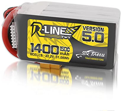 Tattu 6S LiPo Akku 1400mAh 22.2V 150C 6s v5 mit XT60 Stecker für RC Hobby professionelle FPV Rennwettbewerbe