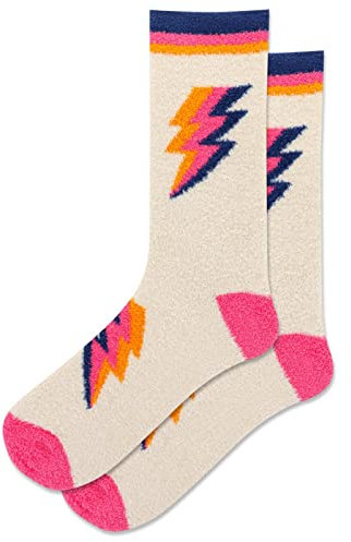 Hot Sox Bolt rutschfeste Damen-Slippersocken, Cream, 9-11
