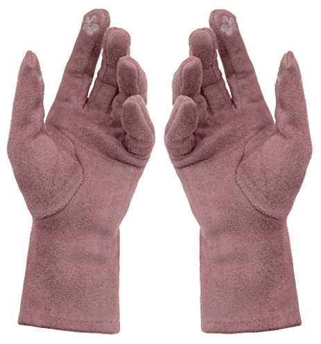Van Der Rich ® - Winter Handschuhe Dick Tactile Gefütterte Handschuhe - Damen (Rosa, One Size)