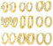 Kleine Creolen Ohrringe Gold Set, 9 Paar 14k Echt Vergoldete für Damen, Hypoallergen Multipack ZirkoniaTwist Quadrat Stern Mond Klobig Huggies Kreolen Piercing