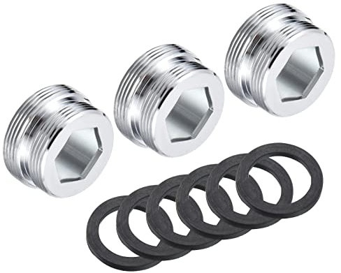 QUARKZMAN M24 à M22 Filet Mâle Mamelon x 3PCS Droit Réducteur Tuyau Raccord pour Robinet Adaptateur, [Argent]