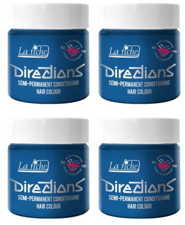 La Riche Directions Semipermanente Haarfarbe 100 ml Dose 4 Packung (Lagoon Blue)