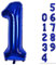 Navy Blue Number 1 Balloons, 40 In Large Dark Blue Number 1 Foil Helium Balloons for Men, Self Inflating Royal Blue Number Balloons 0-9 for Boys 1st 10th Birthday Anniversary Party Decoration