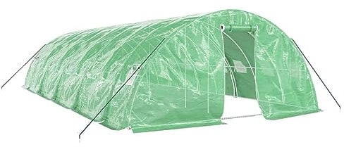 vidaXL Serra con Telaio in Acciaio Verde 50 m² 10x5x2,3 m