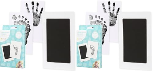 Pearhead Newborn Baby Handprint or Footprint, Clean-Touch Ink Pad, Black (Pack of 2)