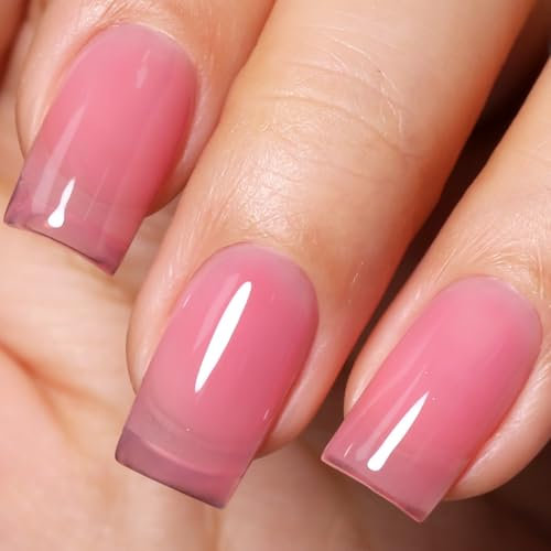 Imtiti Vernis à ongles en gel, 15 ml Gelée Rose Translucide Gel Vernis Cadeau de Gel d'art pour les Femmes Soak Off UV LED Gel Ongle