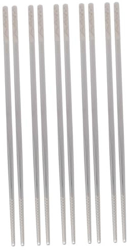 BESTonZON 10 Piezas Palillos De Acero Inoxidable 304 Palillos De Cocina Japonesa Palillos Tradicionales Japoneses Palillos De Metal Para Cocinar Suministros De Cocina Lavable Niño Pequeño