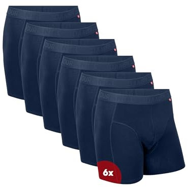 DANISH ENDURANCE Boxershorts Herren 3er/6er Pack, Bio Baumwolle (Marineblau - 6er Pack, L)