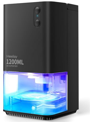 Dehumidifiers for Home,Heelay® 1200ML Small dehumidifiers for Bedroom Rooms Bathroom Basements RV Electric Dehumidifiers Quiet Auto Shut off 7 Colorful LED Lights Energy Saving Portable Dehumidifier