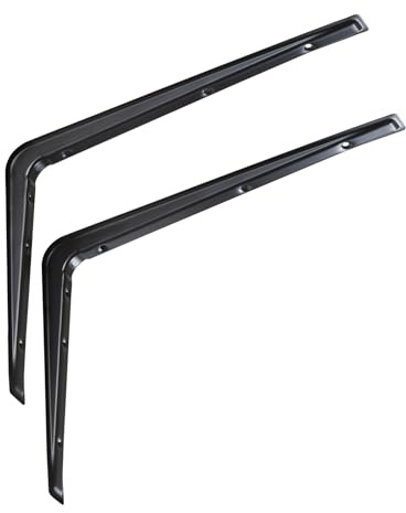 SOTECH 2 Stück Regalkonsolen RK15 schwarz 370 x 271 mm | Regalwinkel Regalträger Wandkonsolen Regalhalter Konsolen Winkel Regalhalterung