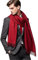 LA FERANI Herrenschal Kaschmir dünn stilvoll Herbst Winter 185x65 elegant für formelle Anlässe geschmeidig Kaschmirschal rot Wollschal Wolle Uni Farbe (Rot)