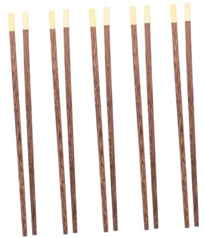 Cabilock 5pares Palillos De Madera Largos Para Cocina Forma De Alitas De Pollo Cabeza De Cobre Para Fondue y Freír Para Uso Casa