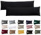 Soifox Seitenschläferkissen Bezug 40 x 145-2er Set Schwarz Kissenbezug mit Reißverschluss 100% Mikrofaser Resistent und Hypoallergen Kissenbezüge für Seitenschläferkissen