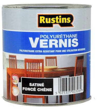 Rustin's - Vernis Intérieur Polyuréthane Chêne foncé Satiné de Haute Qualité 500 ml - 7 m² (POSD500FR)