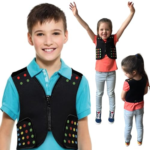 Kids Compression Vest for Autism, ADHD & Sensory Disorders - Precision Fit, Color-Coded Compression Levels,(S)
