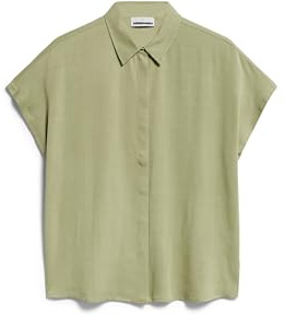 ARMEDANGELS Damen Bluse aus LENZING™ ECOVERO™ Viskose LARISAANA Relaxed Fit Light Matcha