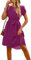 IFFEI Abito estivo elegante, da donna, leggero, bohémien, con volant, abito da spiaggia con cintura, Lilla, L