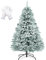 180 cm Sapin de Noël Artificiel PVC, 472 Pointes Sapin Simulé avec Neige, Arbre de Noël Argenté Montage Rapide, Système de Pliage Support Métallique, Gants, Décorations pour Intérieur et Extérieur