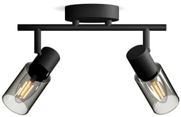 PHILIPS Palms LED 2er Spotleuchte, E14 Lampe nicht enthalten, Schwarz, IP20