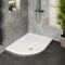 Hydrolux® 1200 x 900 x 45mm White Bathroom Shower Tray for Enclosures Cubicles & Wet Room with Waste, Offset Quadrant Left Hand