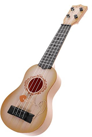 CIYODO Ukulele Spielzeug Kinder Gitarre Kinder-Ukulele-Spielzeug Ukulele-Gitarre Für Kinder Spielzeug Für Kinder Musikinstrumente Für Kinder Mini-Gitarre Kleinkind Gitarre Khaki Plastik