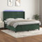 OHOOWOO Boxspringbett mit Matratze & LED Dunkelgrün 180x200 cm Samt,Luxuriöses SamtBoxspringbett mit LEDBeleuchtung für erholsamen Schlaf