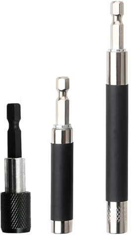 YTgilo 3PCS Hexagonal Shank Quick Release Self Locking Adaptor Drill Driver Adaptor Bit Extender Magnetic Screw Drive Pilot Bit For Screwdriver Holder Drill Bit Adapter