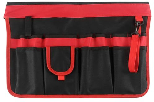 Sarini Eimer-Werkzeugtasche, multifunktionale Werkzeugtasche aus Segeltuch, für die Werkstattaufbewahrung, Holzbearbeitungswerkzeuge, Schraubendrehertasche, Garten – Schwarz