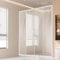 VEVOR Double Porte de Douche Coulissante 147x150x178 cm, Paroi de Douche en Verre Trempé Transparent de 6 mm, Étanche, Incassable, Résistant aux Taches, avec Quincaillerie en Acier Inoxydable, Chrome