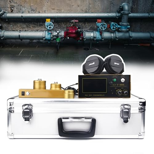 smafoseedding Rohrlecksuchgerät Für Den Innen- Und Außenbereich, Elektrisches Grundwasserlecksuchgerät, Mit Kopfhörern, 1-4 Gänge Einstellbar, Standby-Zeit ≥ 24 Stunden, Wasserrohrlecksuchgerät