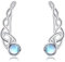 Climber Earrings for women 925 Sterling Silver Celtic Ear Crawler Cuff Wrap Earrings Celtic Moonstone Jewellery Gifts for Women