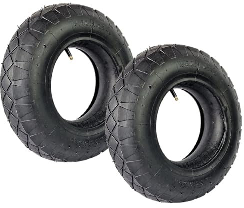 HERO Schubkarrenreifen 2 Stück Ersatzreifen 4.80/4.00-8 Reifen mit Schlauch Mantel Tragelast 200kg Luftreifen für Schubkarre Bollerwagen Sackkarre 4PR Durchmesser 400 mm Ersatzrad Schubkarrenschlauch