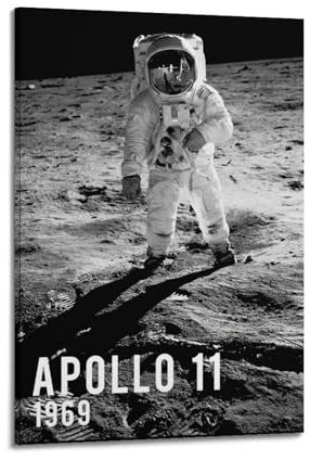 LERIAENHD Neil Armstrong Poster, Wandkunst, Leinwand, Vintage-Poster, dekoratives Gemälde für Wohnzimmer, Schlafzimmer, elegantes ästhetisches Poster, 40 x 60 cm, Rahmenstil