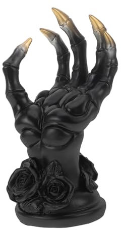 Veemoon Skeletthandform Schmuckhalter Aus Harz Für Damenringe Und Uhren Gothic-Design Auffälliges Wohnaccessoire Für Fenster Und Zimmerdekoration Praktischer Halter Für Schmuck Und Accesso