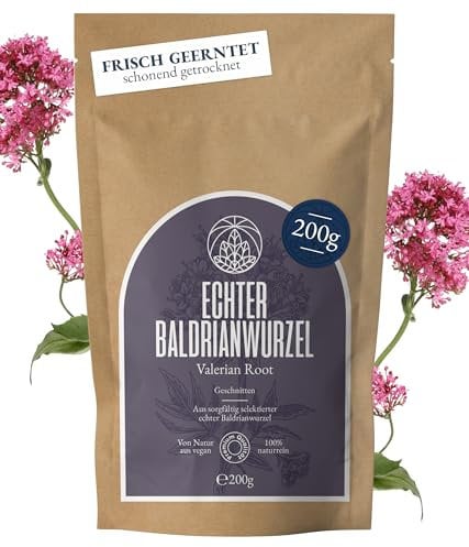 Té de raíz de valeriana Monte Nativo (200g) - Té de valeriana secado suavemente, aromático y sabroso - 100% puro y natural - Sin aditivos (Valeriana officinalis)
