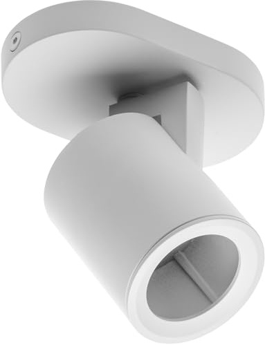 GTV - Deckenleuchte BLINK II weiß, moderne Einbauleuchte mit schwenkbarem Spot, Aluminiumgehäuse, GU10 Fassung, max. 20W, minimalistisches Design für Innenräume
