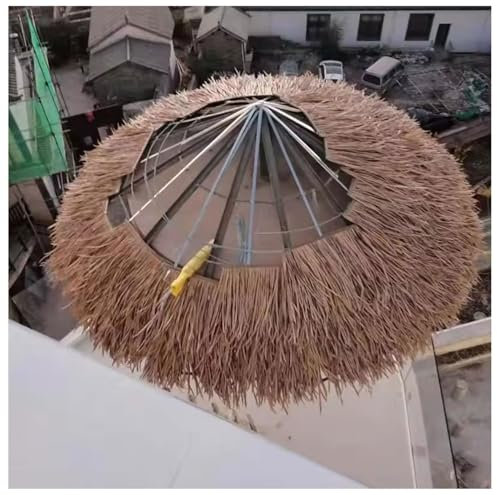 Toit De Paille En Herbe Rouleau Chaume Rouleau De Toiture En Feuilles De Palmier Synthétique Pour Abri, Bar Ou Parasol, Aspect Naturel, Décoration De Jardin Tropical Résistant Aux Intempéries(0.5m x 5