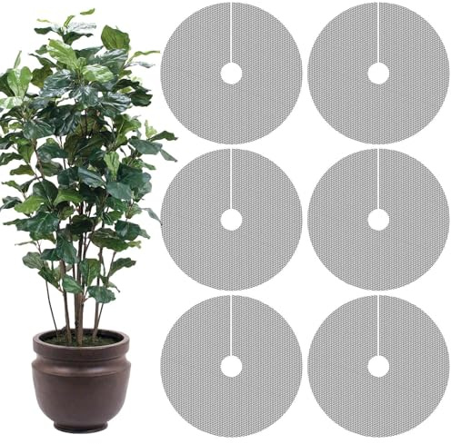 Keyubria 6 Stück Blumentopfgitter Pflanzenschutzgitter, 30cm Blumentopfschutz, Blumentopf Abdeckung Pflanzenschutz Katze, Schneidbares, schützt die Pflanzeerde vor Tieren und Kindern